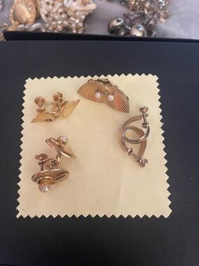 Gold-Tone Pearl Accent Clip-On Earrings Set - Women Jewelry